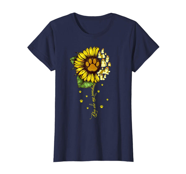 Funny you are my sunshine sunflower Shih tzu Dog Paw T Shirt