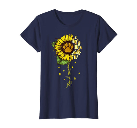 Funny you are my sunshine sunflower Shih tzu Dog Paw T Shirt