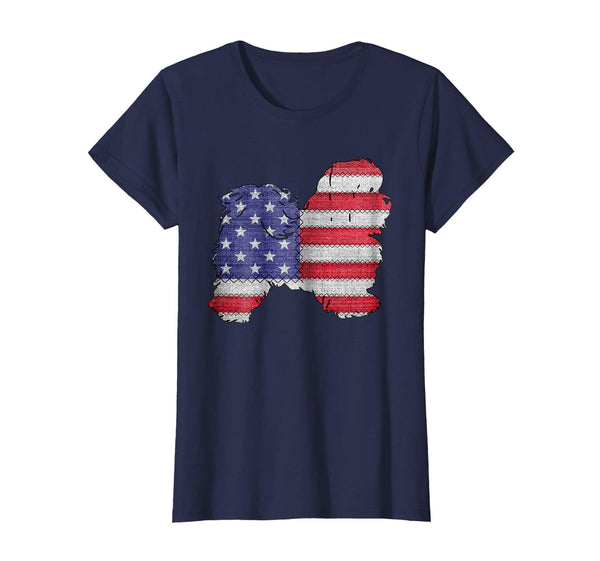 Patriotic SHIH TZU American Flag Embroidery T-Shirt