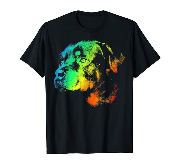 ROTTWEILER Colorful Rainbow Retro T-shirt