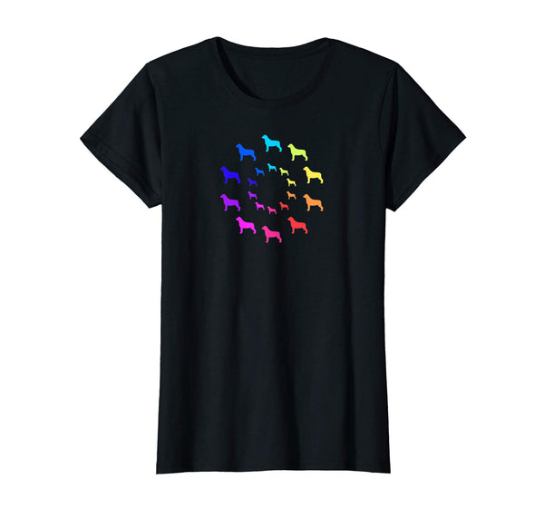 Circle of Rottweiler Dogs in Rainbow Colors T-Shirt