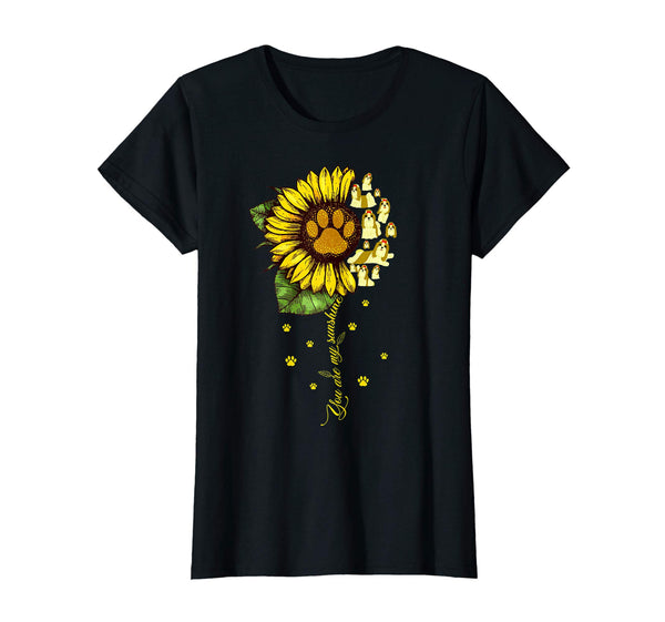 Funny you are my sunshine sunflower Shih tzu Dog Paw T Shirt