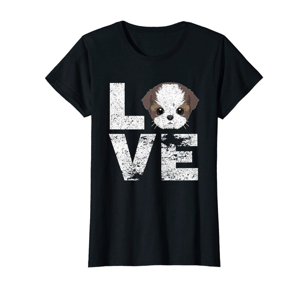 I Love My Shih Tzu Dog Head Funny TShirt Dog Lovers Gift