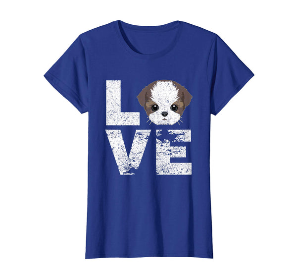 I Love My Shih Tzu Dog Head Funny TShirt Dog Lovers Gift