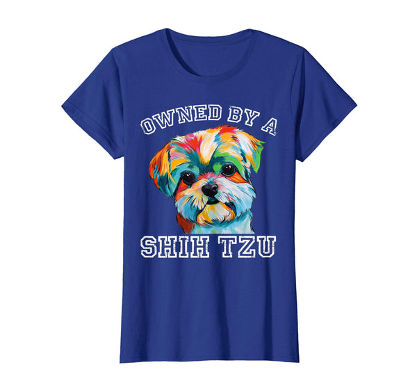 Owned By A Shih Tzu Tshirt Funny Dog Lover Gifts