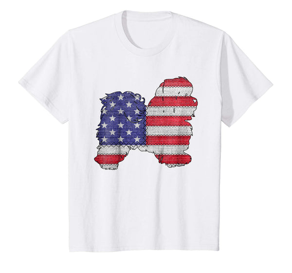 Patriotic SHIH TZU American Flag Embroidery T-Shirt