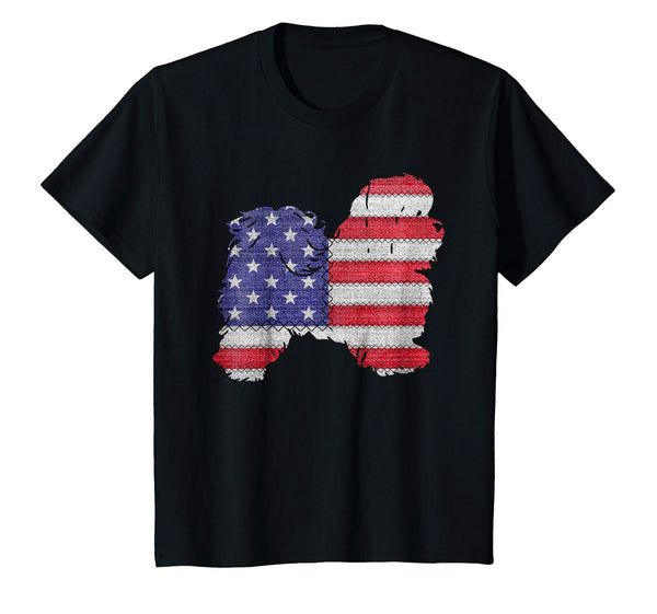 Patriotic SHIH TZU American Flag Embroidery T-Shirt