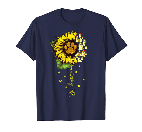 Funny you are my sunshine sunflower Shih tzu Dog Paw T Shirt