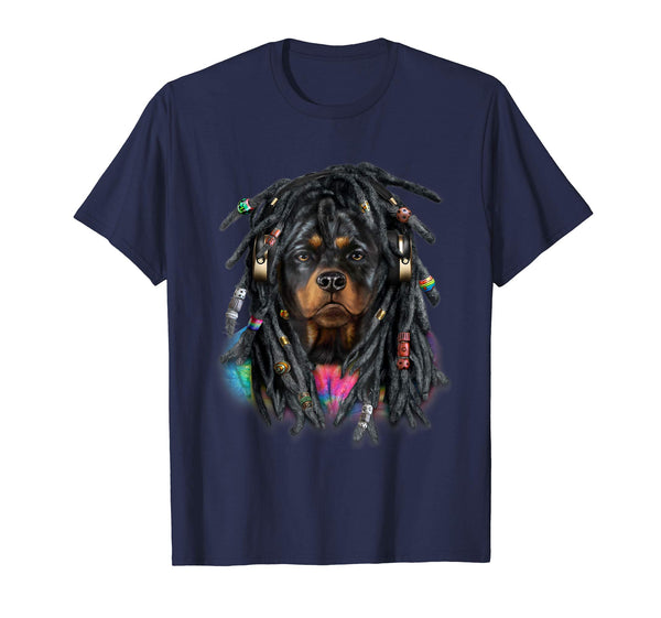 Hippie Rottweiler Dog Dreadlocks, Reggae Dreads T-Shirt