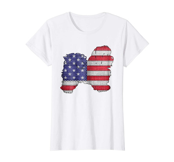 Patriotic SHIH TZU American Flag Embroidery T-Shirt