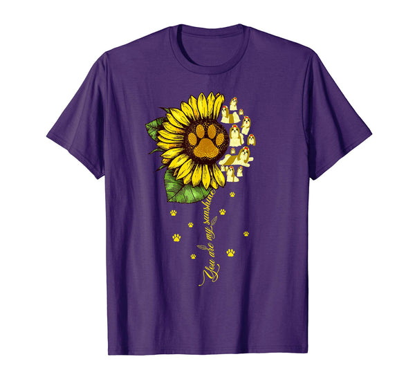 Funny you are my sunshine sunflower Shih tzu Dog Paw T Shirt