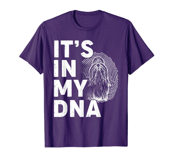 Funny Shih Tzu My DNA Dog Mom Dad Pet Lover T Shirt