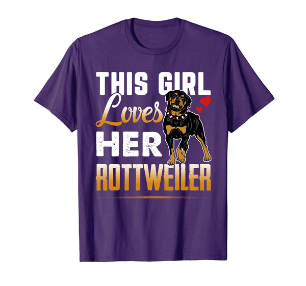Funny Rottweiler Tshirt This Girl Loves Her Rottweiler Dog