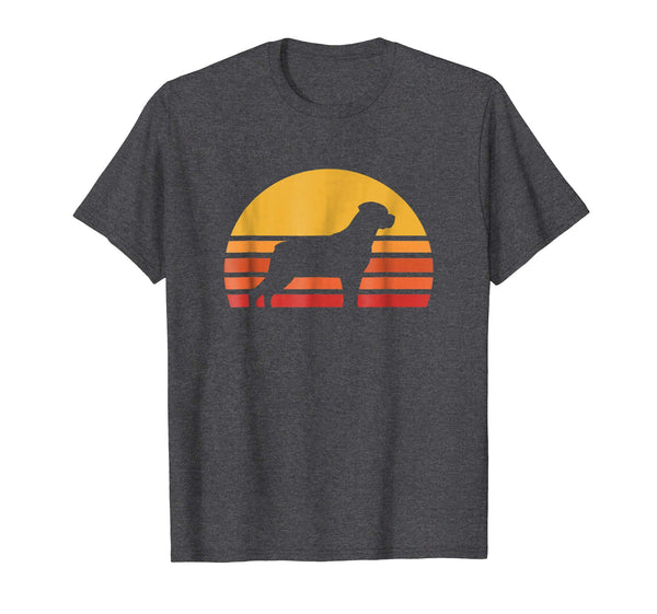 Retro Sun Rottweiler Silhouette T-shirt For Dog Lovers