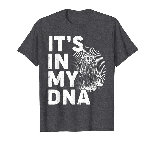 Funny Shih Tzu My DNA Dog Mom Dad Pet Lover T Shirt