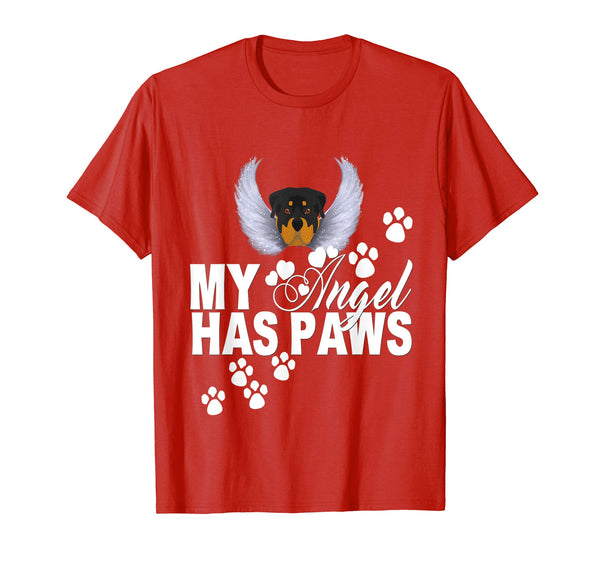 Rottweiler Dog Shirt My Angel Has Paws Love Memorial Mom Dad