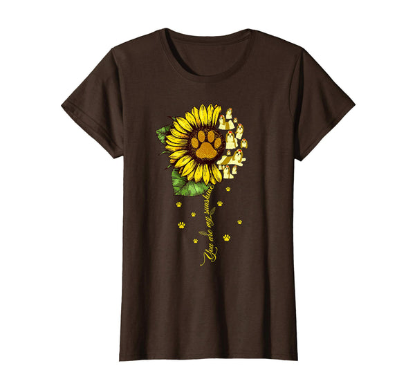 Funny you are my sunshine sunflower Shih tzu Dog Paw T Shirt