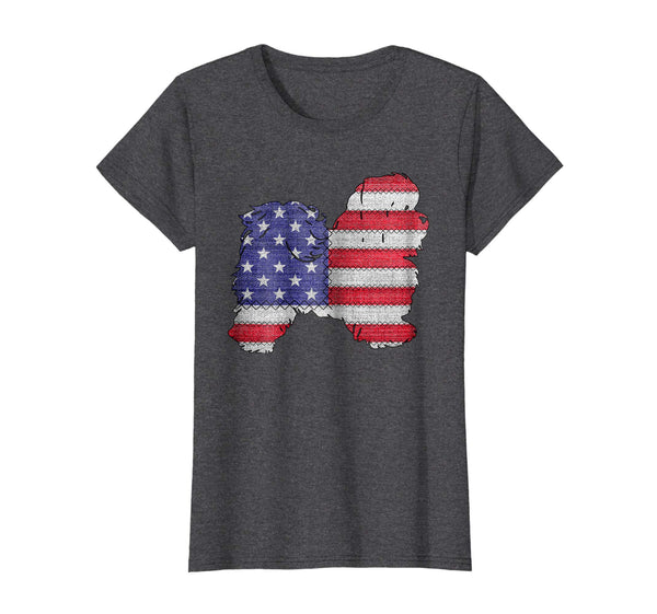 Patriotic SHIH TZU American Flag Embroidery T-Shirt