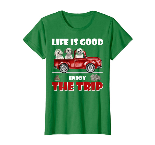 Life is good enjoy the trip Shih Tzu Dog Camping tshirt