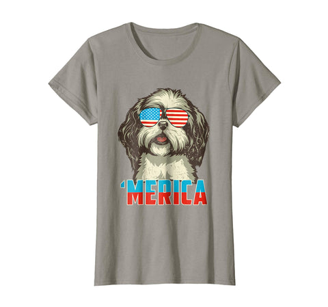 4th of July Patriot Shih Tzu Merica T Shirt for Women Men