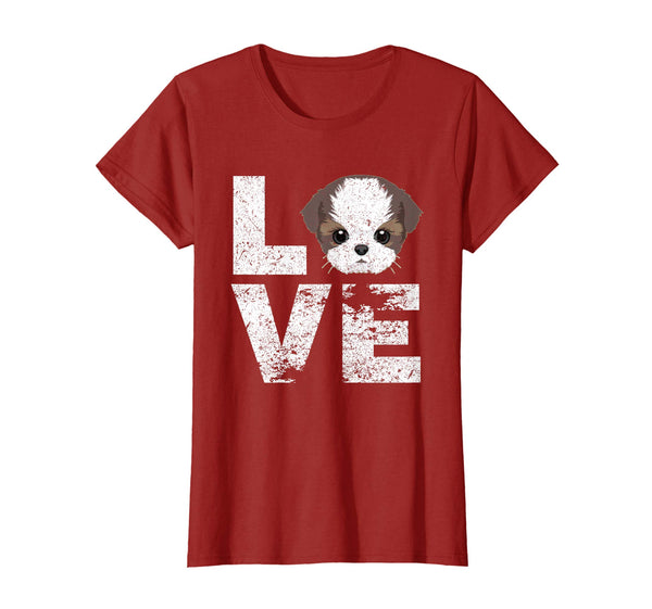 I Love My Shih Tzu Dog Head Funny TShirt Dog Lovers Gift