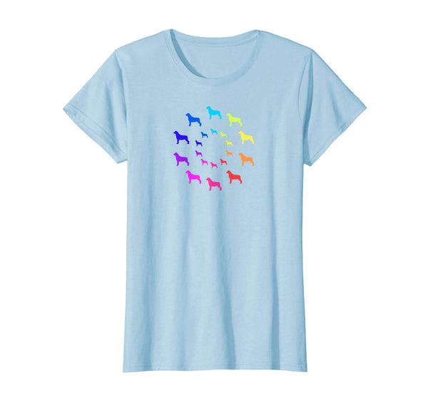 Circle of Rottweiler Dogs in Rainbow Colors T-Shirt