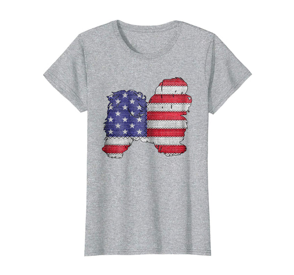 Patriotic SHIH TZU American Flag Embroidery T-Shirt